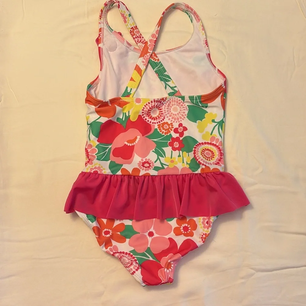 New Gymboree Girls‎ Swimsuit Pink Flowers One Piece - Size 7/8